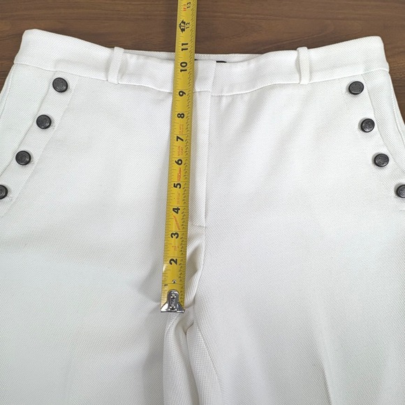 WHITE HOUSE BLACK MARKET The BOOT Womens Sailor Button Flare Pants White Size 10 - Picture 13 of 16